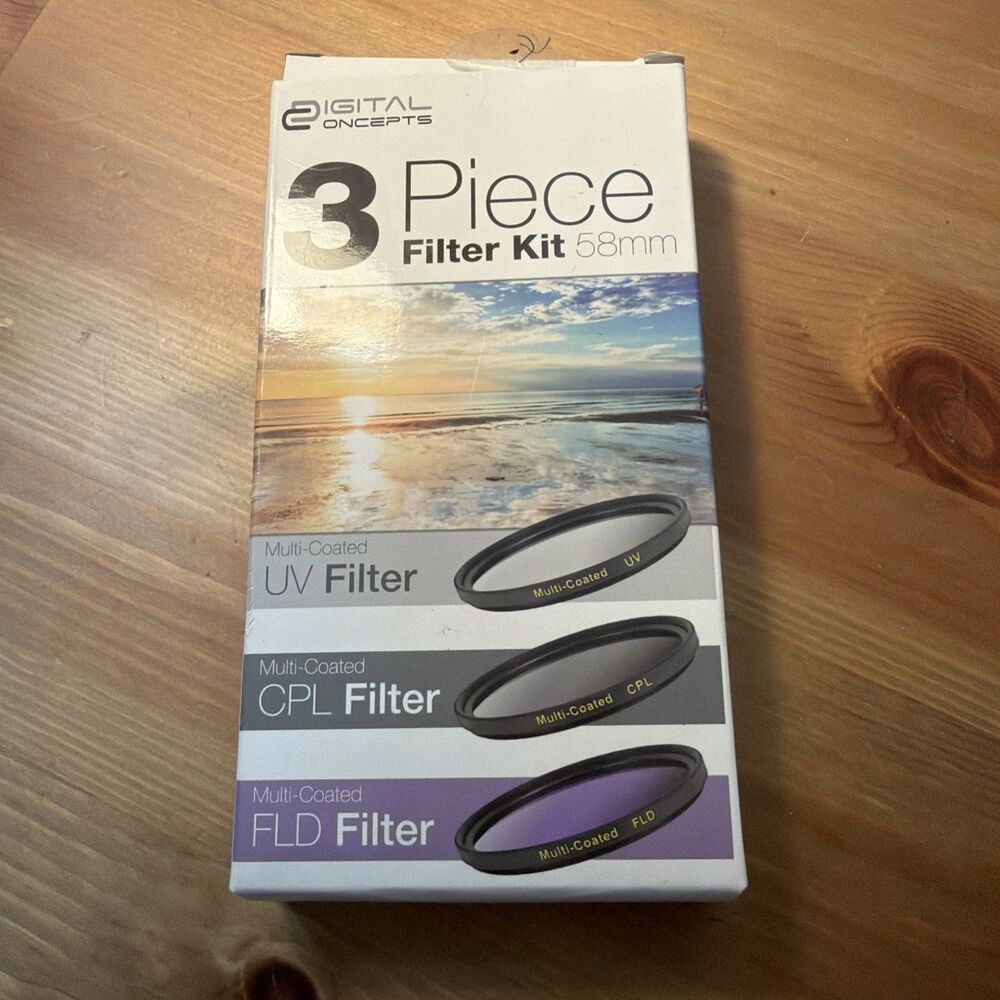 Digital Concepts DC-FK3-58 3 Piece Camera 58mm Filter Kit Black UV CPL FLD Ultra